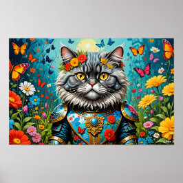 Katze im Garten der Irdischen Freuden 2 Poster