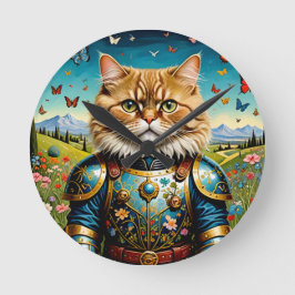 Katze im Garten irdischer Freuden Runde Wanduhr