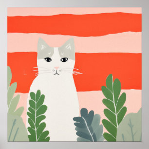 Katze im Garten Poster