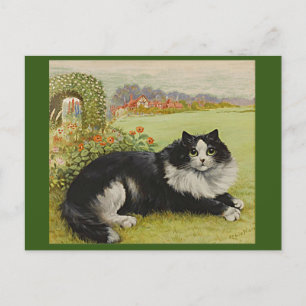 Katze im Garten von Louis Wain Postkarte
