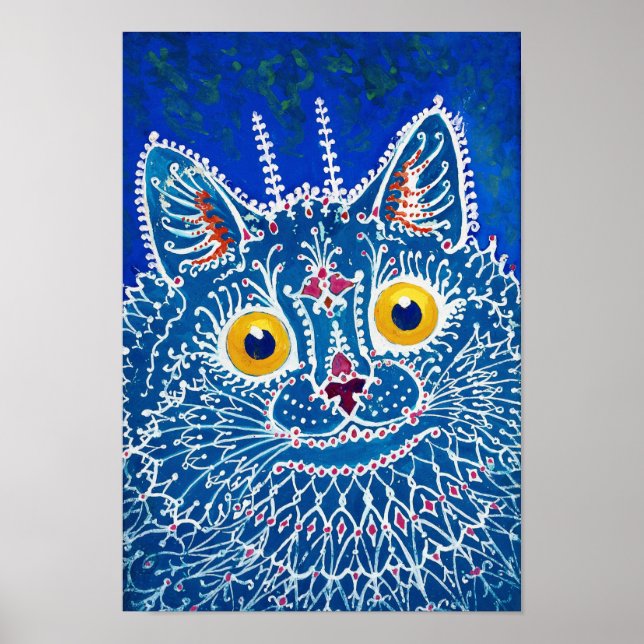 Katze im gotischen Stil, Louis Wain Poster (Vorne)