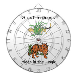 Katze im Gras ist ein Tiger im Dschungel Dartscheibe