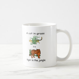 Katze im Gras ist ein Tiger im Dschungel Kaffeetasse