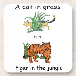 Katze im Gras ist ein Tiger im Dschungel Untersetzer