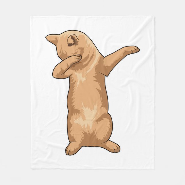 Katze im Hip Hop Dance Dab Fleecedecke (Vorderseite)