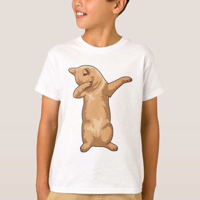 Katze im Hip Hop Dance Dab T-Shirt (Vorderseite)