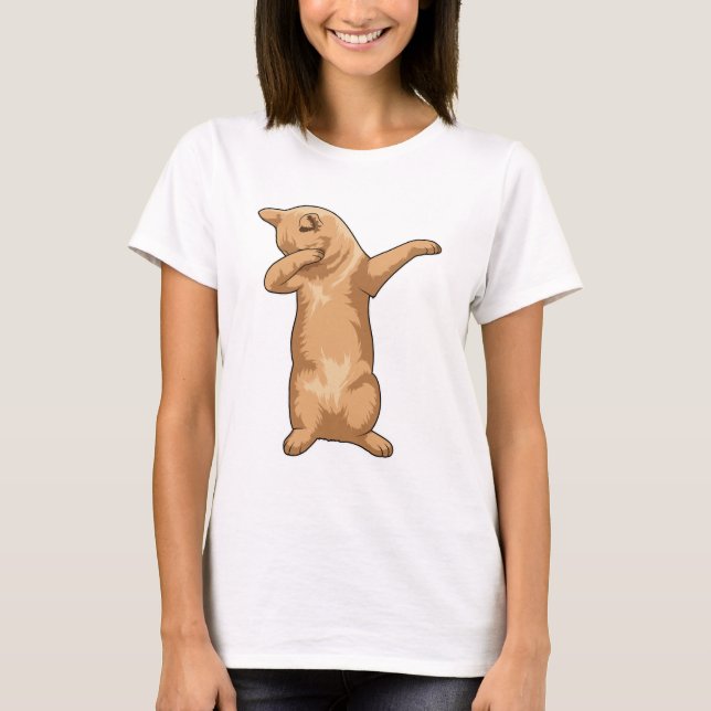 Katze im Hip Hop Dance Dab T-Shirt (Vorderseite)