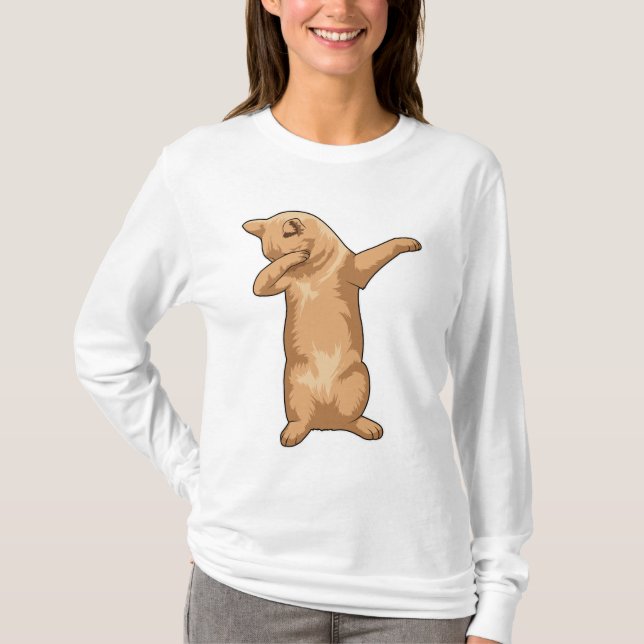 Katze im Hip Hop Dance Dab T-Shirt (Vorderseite)
