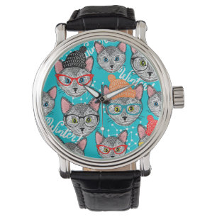 Katze im Hut  Armbanduhr