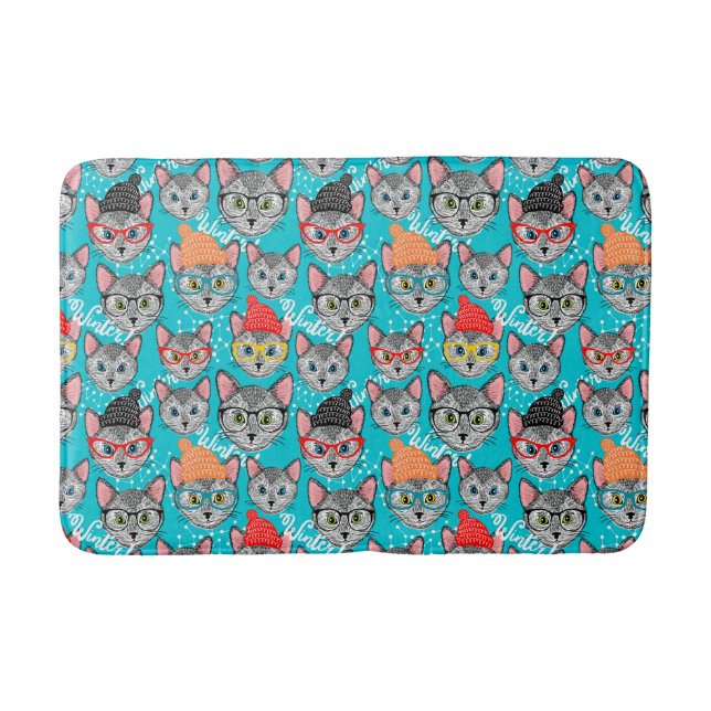 Katze im Hut Badematte (Vorderseite)