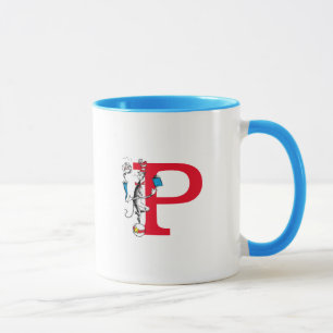 Katze im Hut Balancierakt Monogramm P Tasse