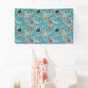 Katze im Hut Banner