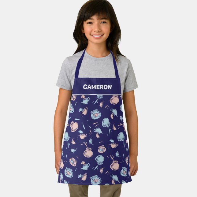 Katze im Hut | Das Fischmuster Schürze (Insitu)