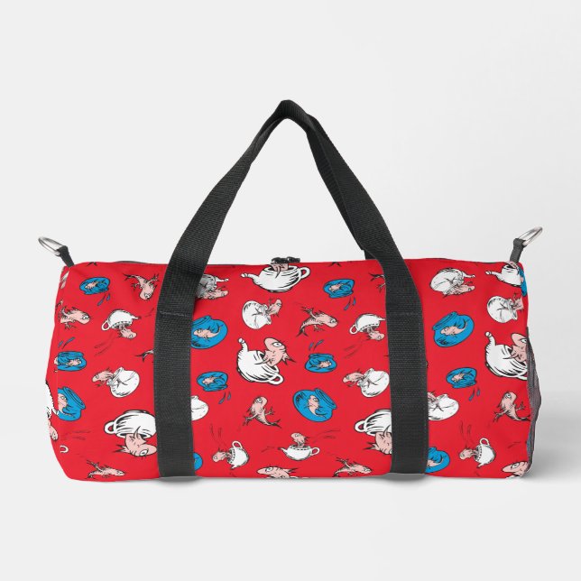 Katze im Hut | Das rote Muster der Fische Duffle Bag (Vorderseite)