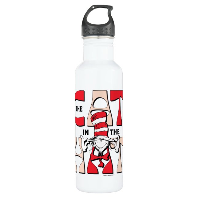 Katze im Hut | Die Alberne Katze im Hut Edelstahlflasche (Vorderseite)