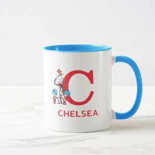 Katze im Hut, Ding Eins Name & Monogramm C Tasse