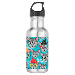 Katze im Hut Edelstahlflasche