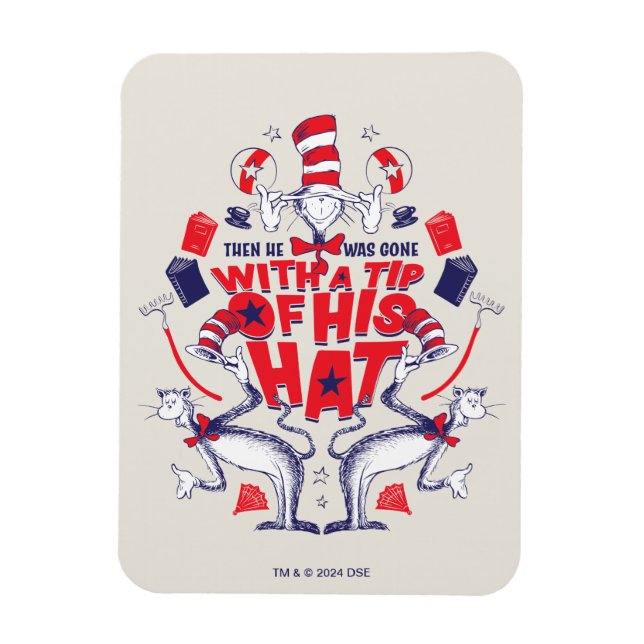Katze im Hut| Er war mit einem Huttipp verschwunde Magnet (Vertikal)