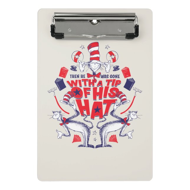 Katze im Hut| Er war mit einem Huttipp verschwunde Mini Klemmbrett (Vorderseite)