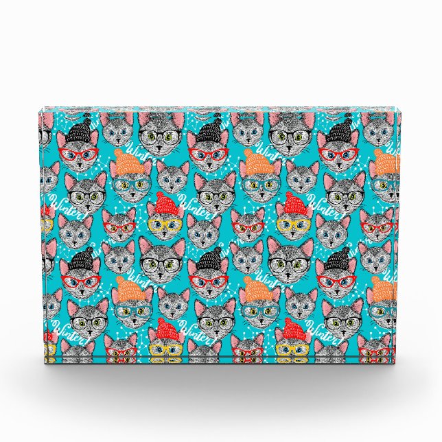 Katze im Hut Fotoblock (Vorderseite)