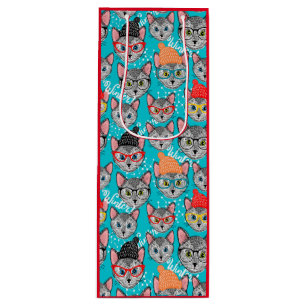 Katze im Hut Geschenktüte Für Weinflaschen