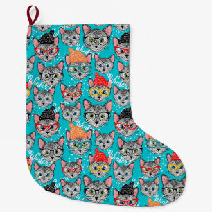 Katze im Hut Großer Weihnachtsstrumpf