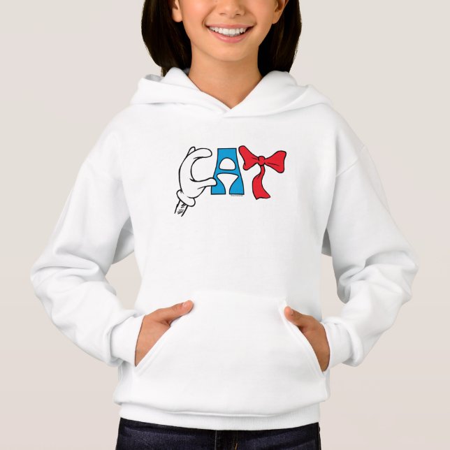 Katze im Hut | Katzentext Hoodie (Vorderseite)