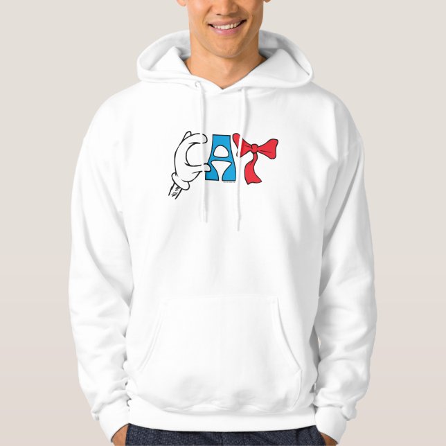 Katze im Hut | Katzentext Hoodie (Vorderseite)