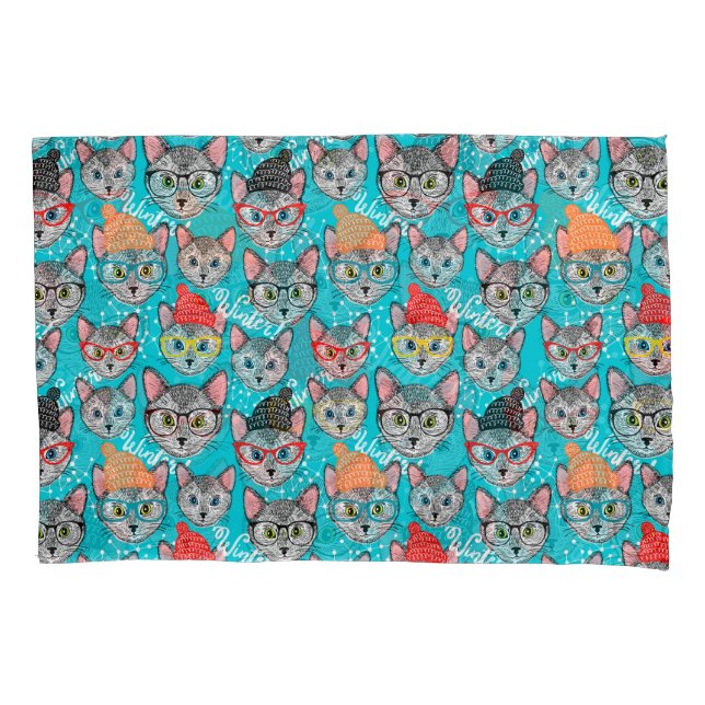 Katze im Hut Kissenbezug (Vorderseite)