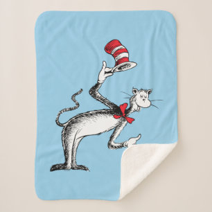 Katze im Hut nimmt einen Bow Sherpadecke