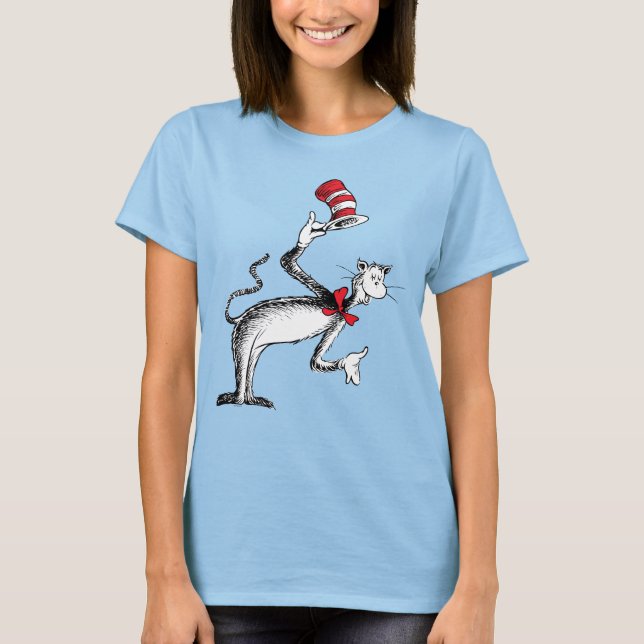 Katze im Hut nimmt einen Bow T-Shirt (Vorderseite)