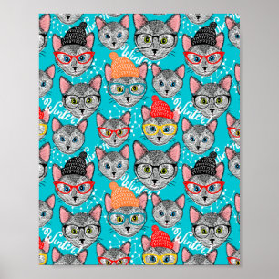 Katze im Hut Poster