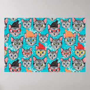 Katze im Hut Poster