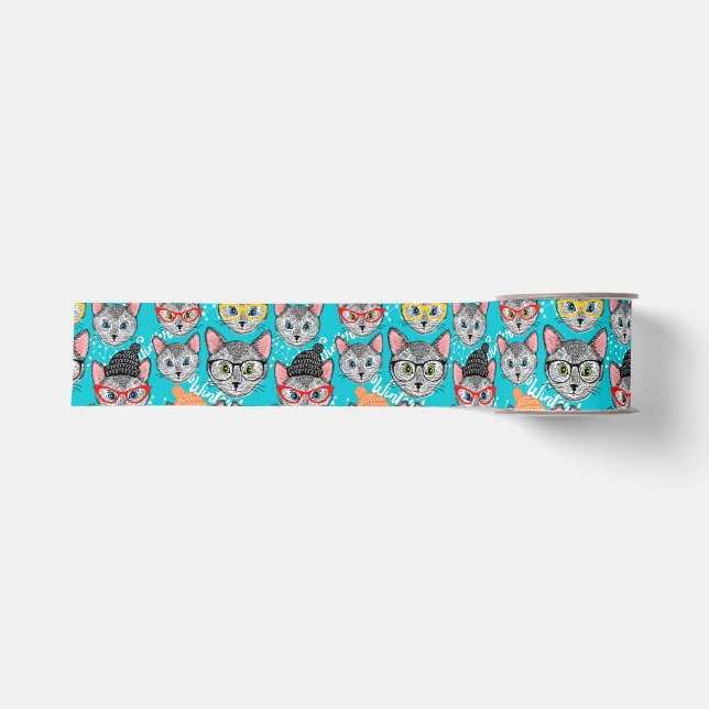 Katze im Hut Ripsband (Vorderseite)