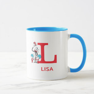 Katze im Hut, Sache mit einem Namen und Monogramm Tasse