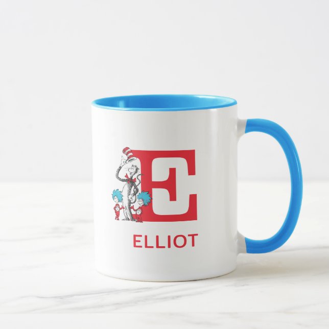 Katze im Hut, Sache mit einem Namen und Monogramm  Tasse (Rechts)