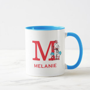 Katze im Hut, Sache mit einem Namen und Monogramm  Tasse