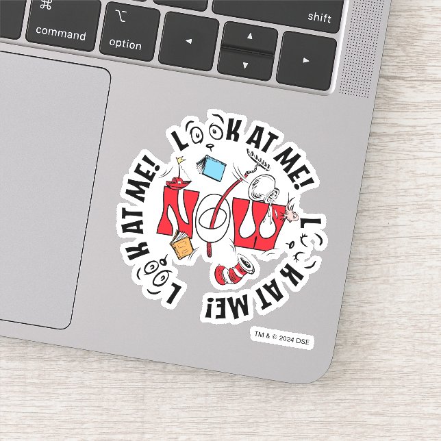 Katze im Hut | Sieh mich an! Sieh mich an! Aufkleber (Detail)