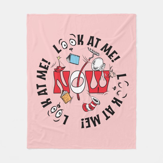 Katze im Hut | Sieh mich an! Sieh mich an! Fleecedecke (Vorderseite)