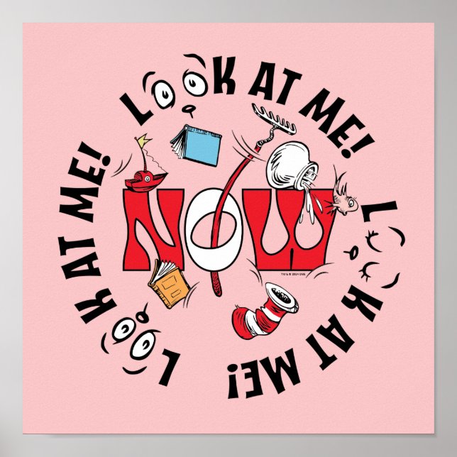 Katze im Hut | Sieh mich an! Sieh mich an! Poster (Vorne)