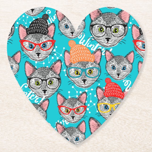 Katze im Hut Untersetzer (Vorderseite)