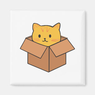 Katze im Karton Magnet