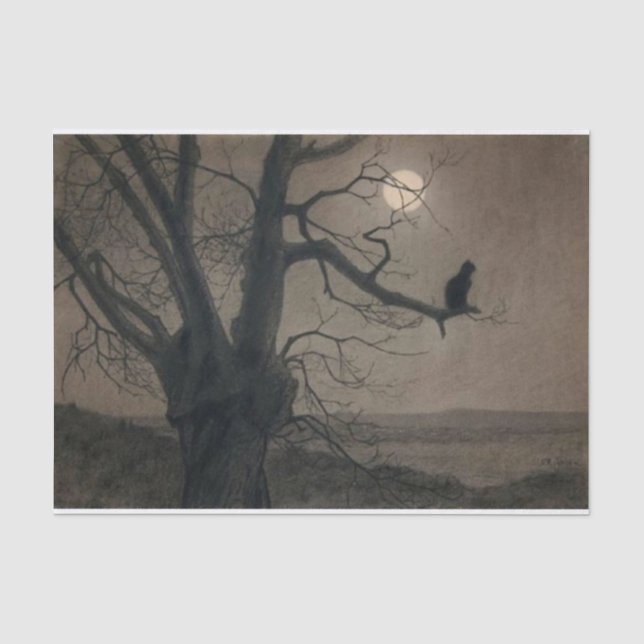 Katze im Mondlicht, Alexandre Steinlen Seidenpapier (Vorderseite)