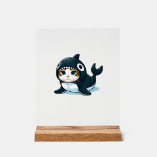 Katze im Orca-Kostüm Tank Top Acrylschild
