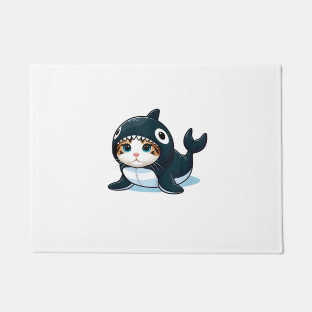 Katze im Orca-Kostüm Tank Top Fußmatte (Vorderseite)