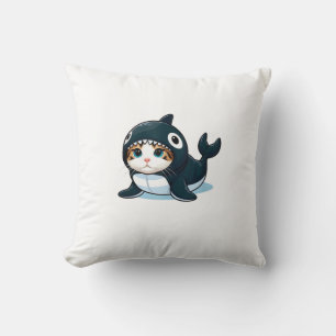 Katze im Orca-Kostüm Tank Top Kissen