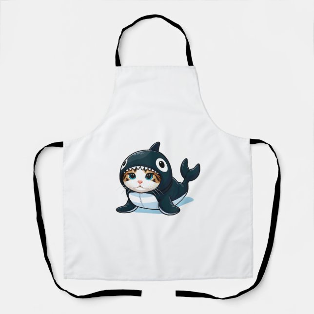 Katze im Orca-Kostüm Tank Top Schürze (Vorderseite)