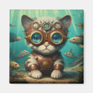 Katze im Ozean-Magnet Magnet