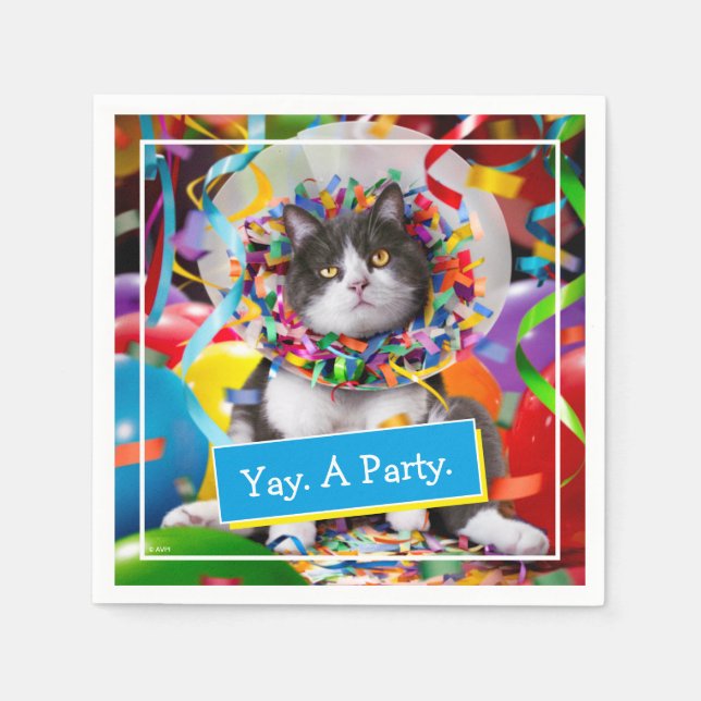 Katze im Party Cone Serviette (Vorderseite)
