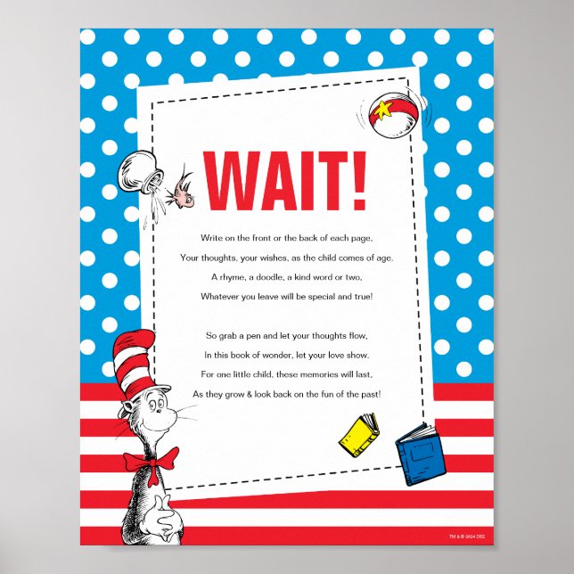 Katze im Party des Hat Book Guest Book Poster (Vorne)